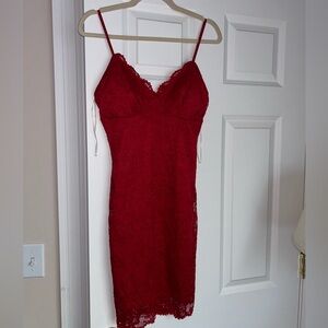 Windsor Red Lace Mini Bodycon Dress